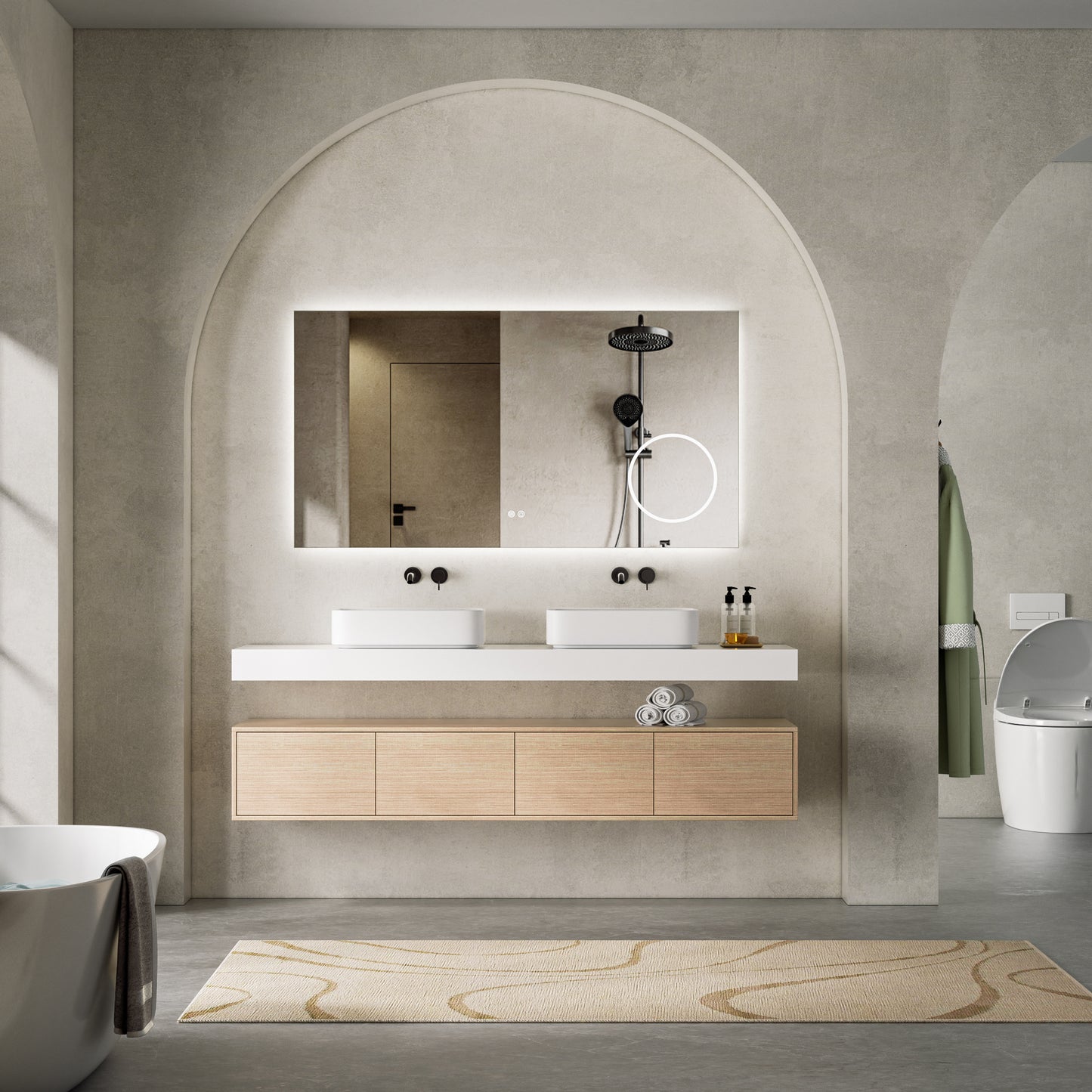 Floating Bathroom Vanity Deluxe 1 72-inch