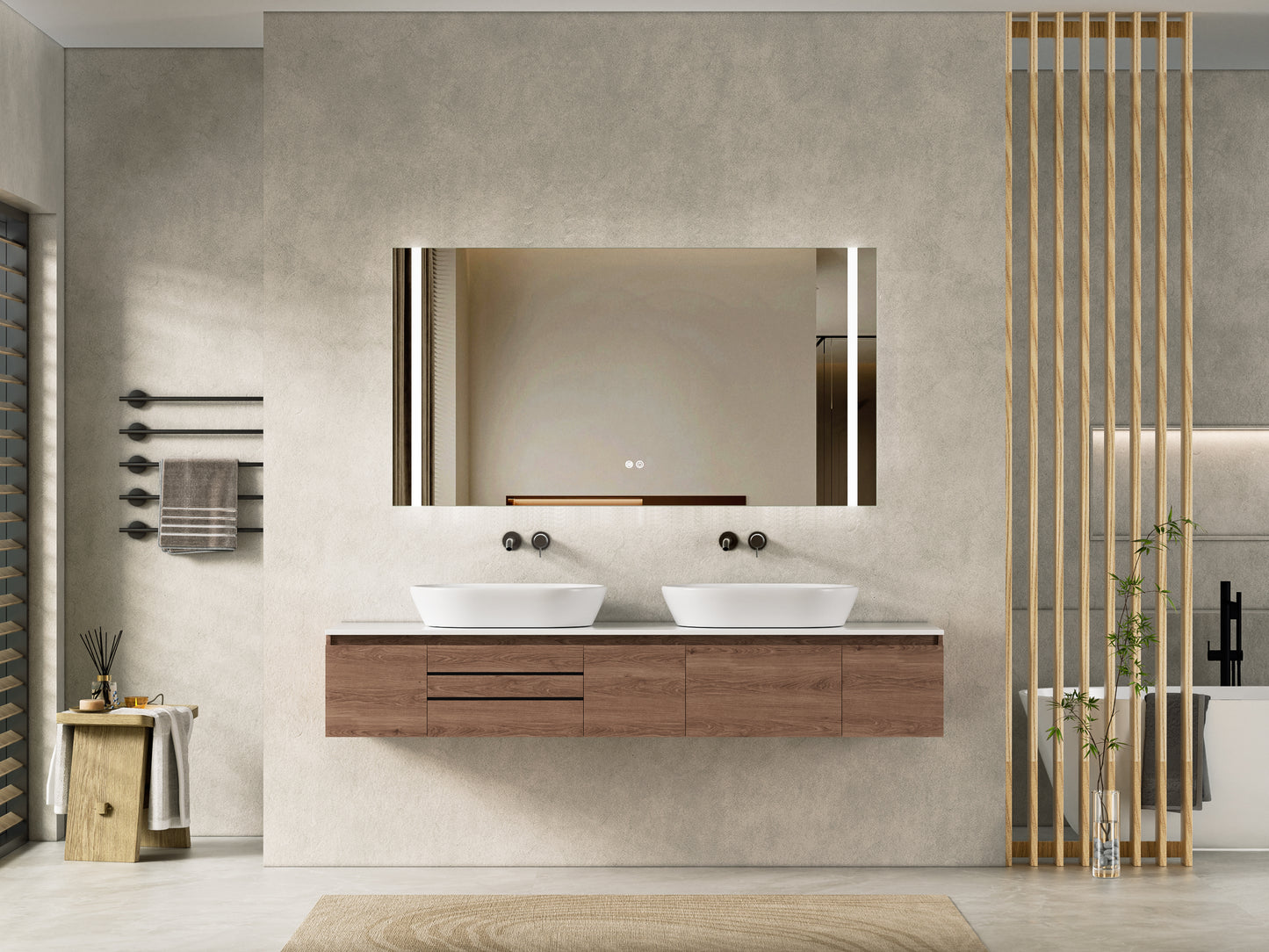 Floating Bathroom Vanity  Deluxe 2  72-inch