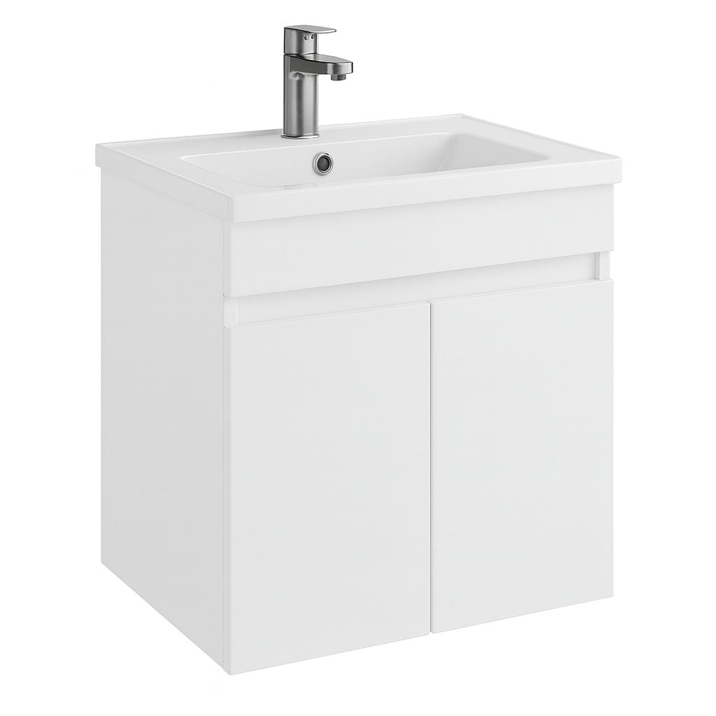 Floating Vanity PVC 24 x 18 inch White Color 2 Doors