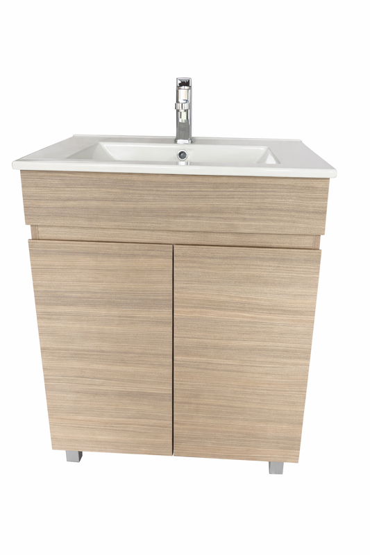 Free Standing Vanity 24" X 18" Oak Color Two Doors
