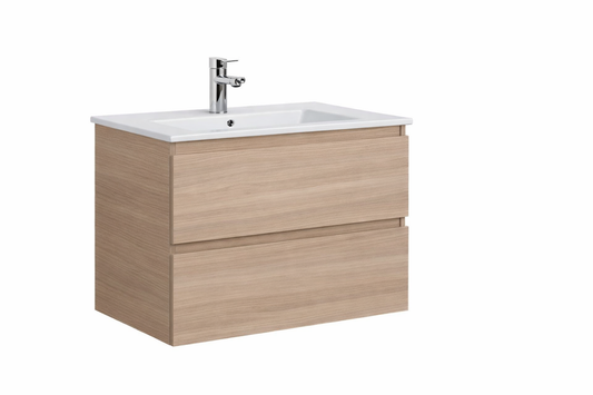 Floating Vanity 36" x 18" Oak Color Two Drawers