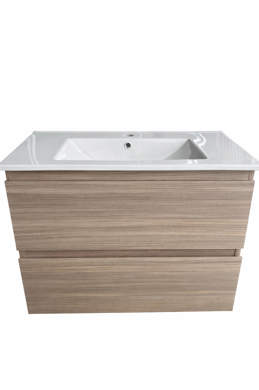 Floating Vanity 30" x 18" Oak Color Two Drawers