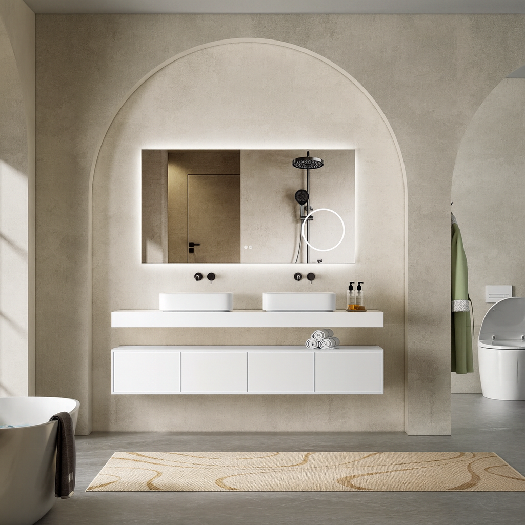 Floating Bathroom Vanity  Deluxe 1  82-inch