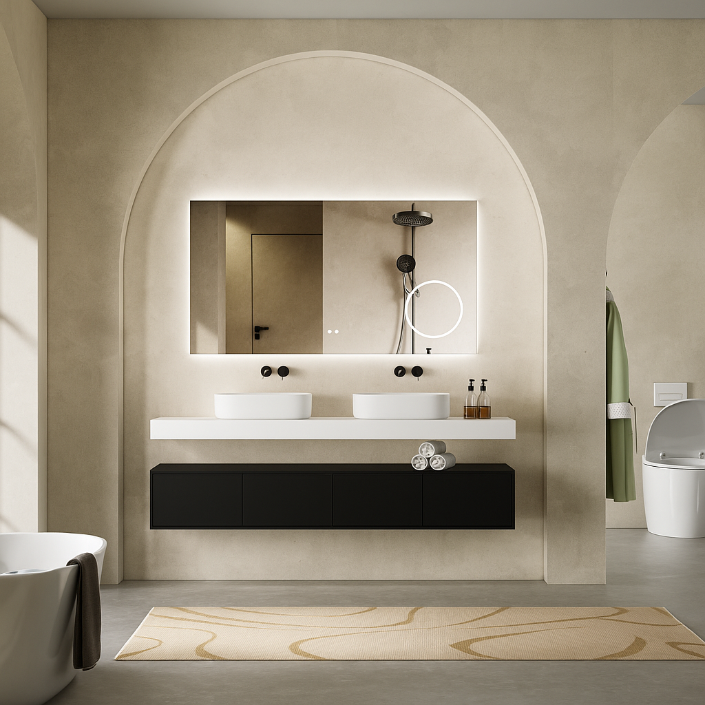 Floating Bathroom Vanity  Deluxe 1  72-inch