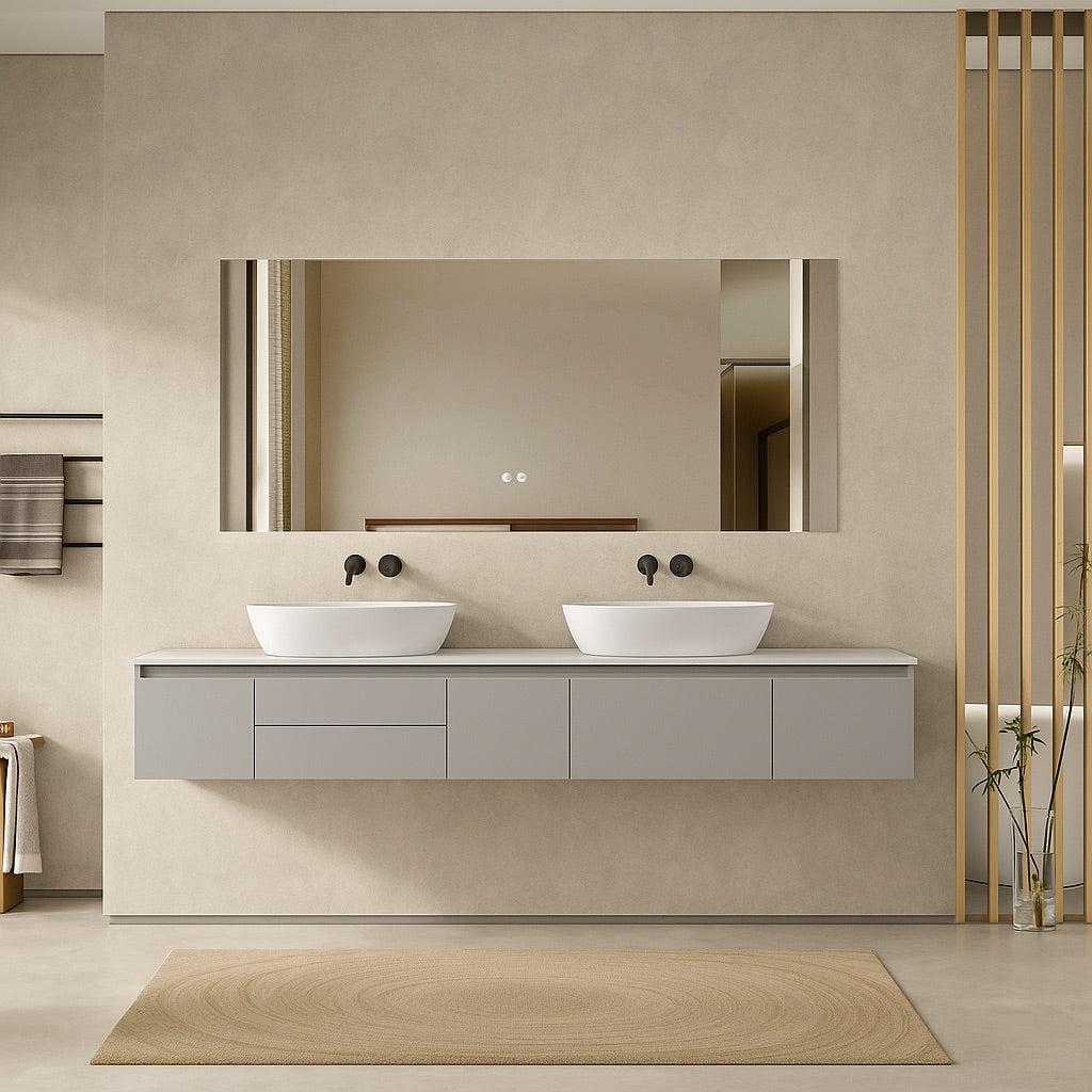 Floating Bathroom Vanity  Deluxe 2  82-inch