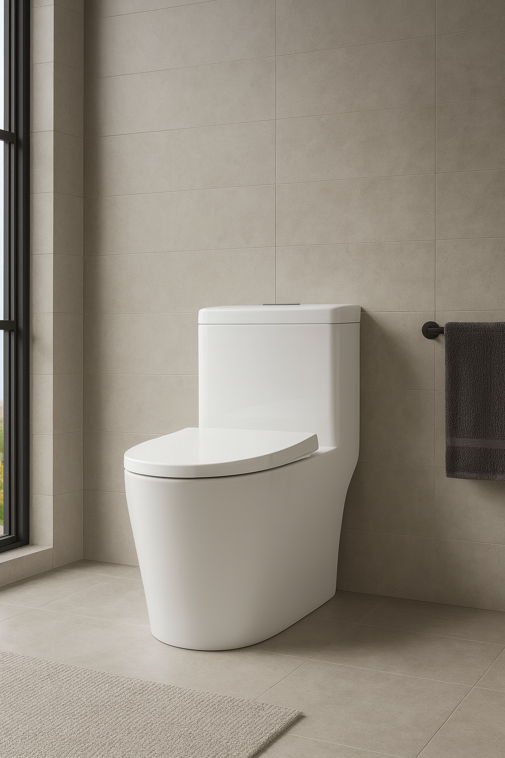 One Pice Toilet Glossy White