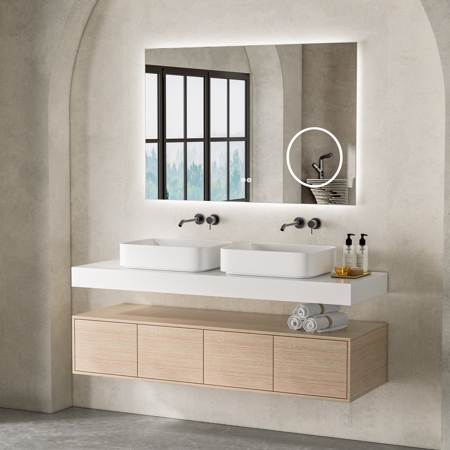 Floating Bathroom Vanity  Deluxe 1  60-inch