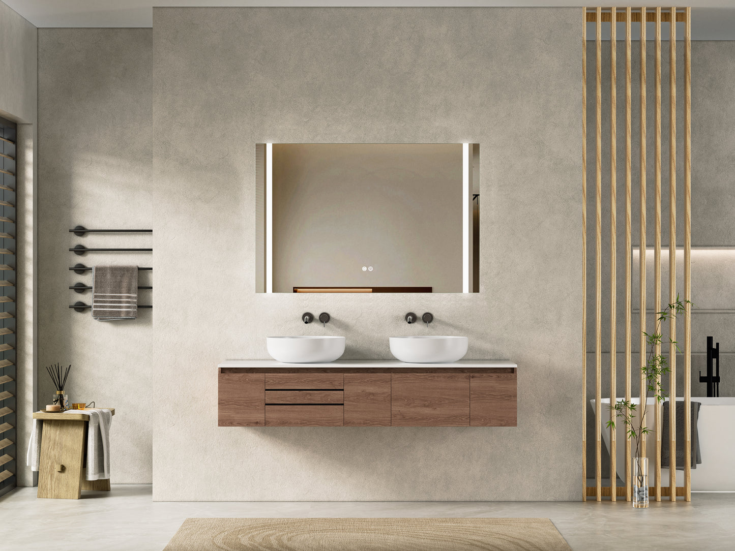 Floating Bathroom Vanity  Deluxe 2  60-inch