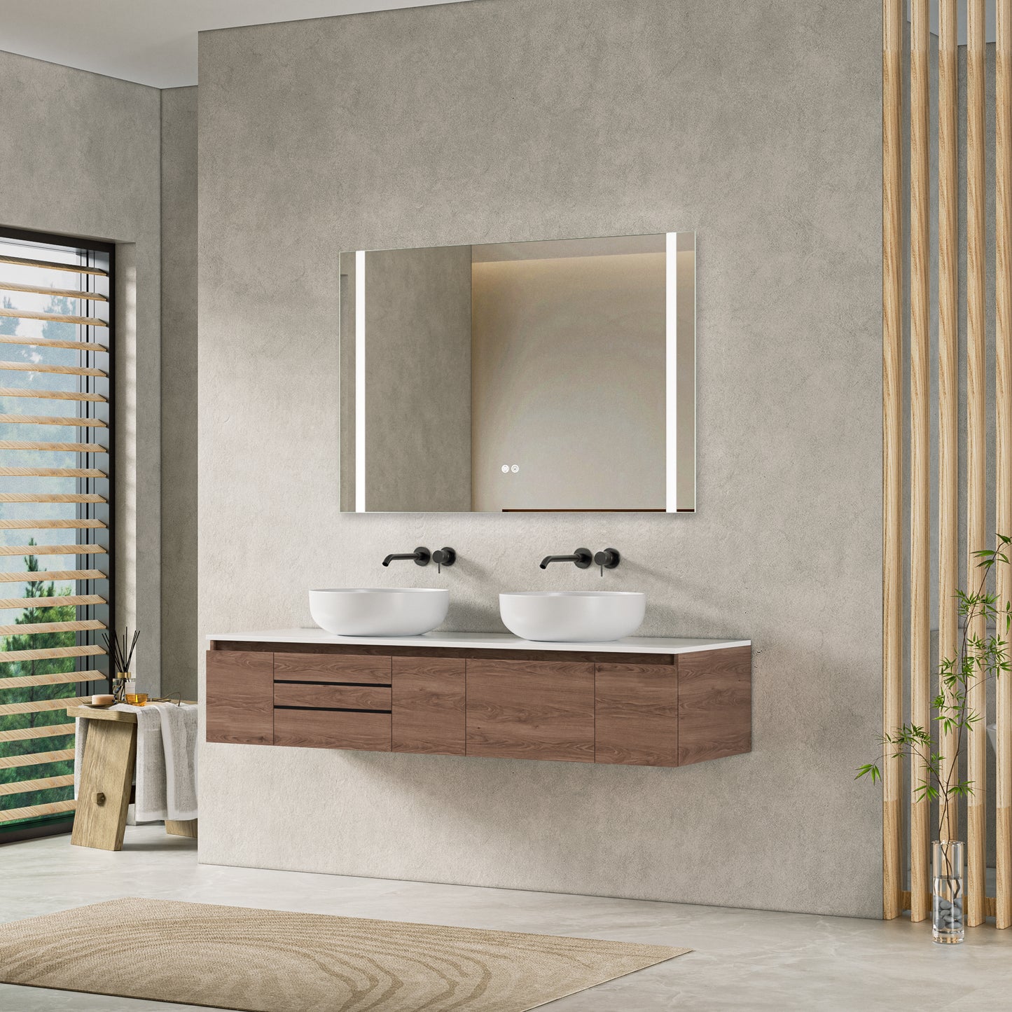 Floating Bathroom Vanity  Deluxe 2  60-inch