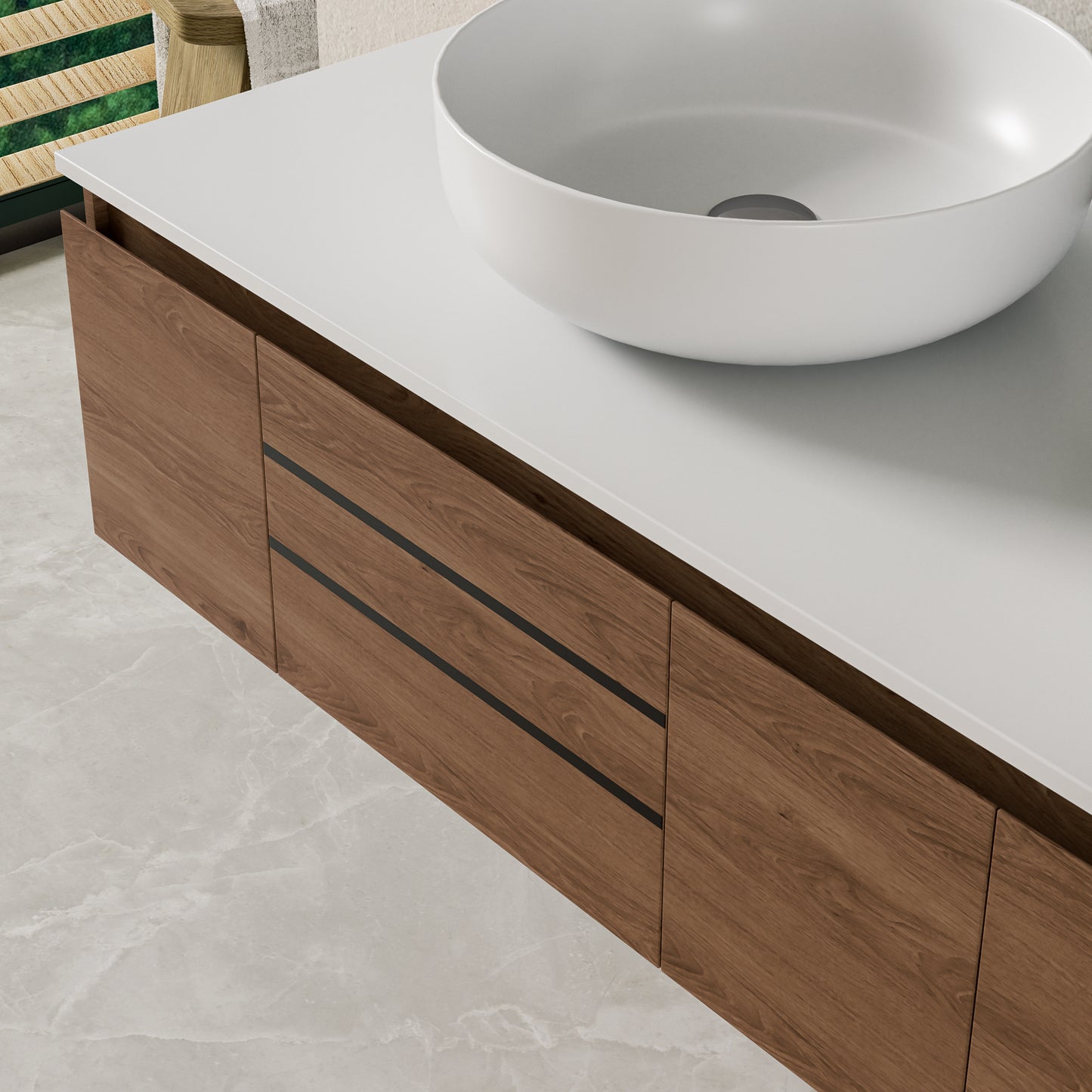 Floating Bathroom Vanity  Deluxe 2  60-inch
