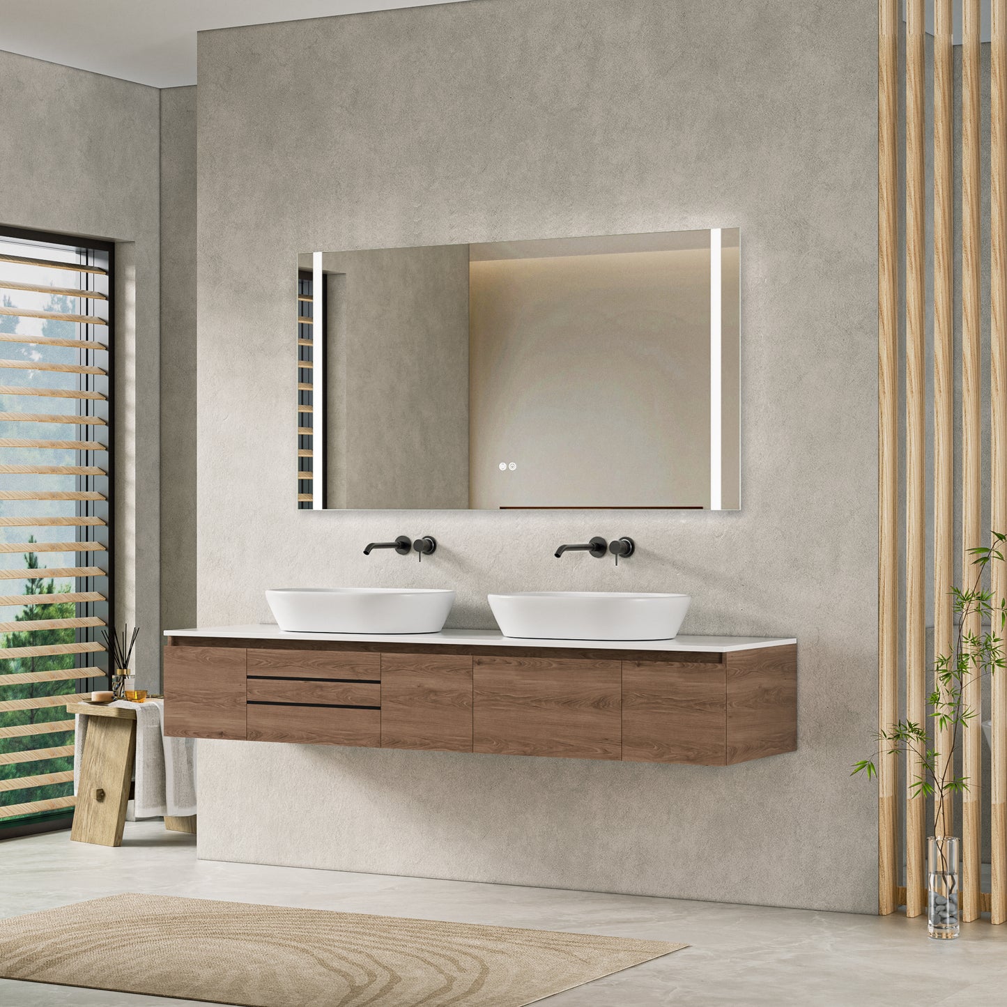 Floating Bathroom Vanity  Deluxe 2  72-inch