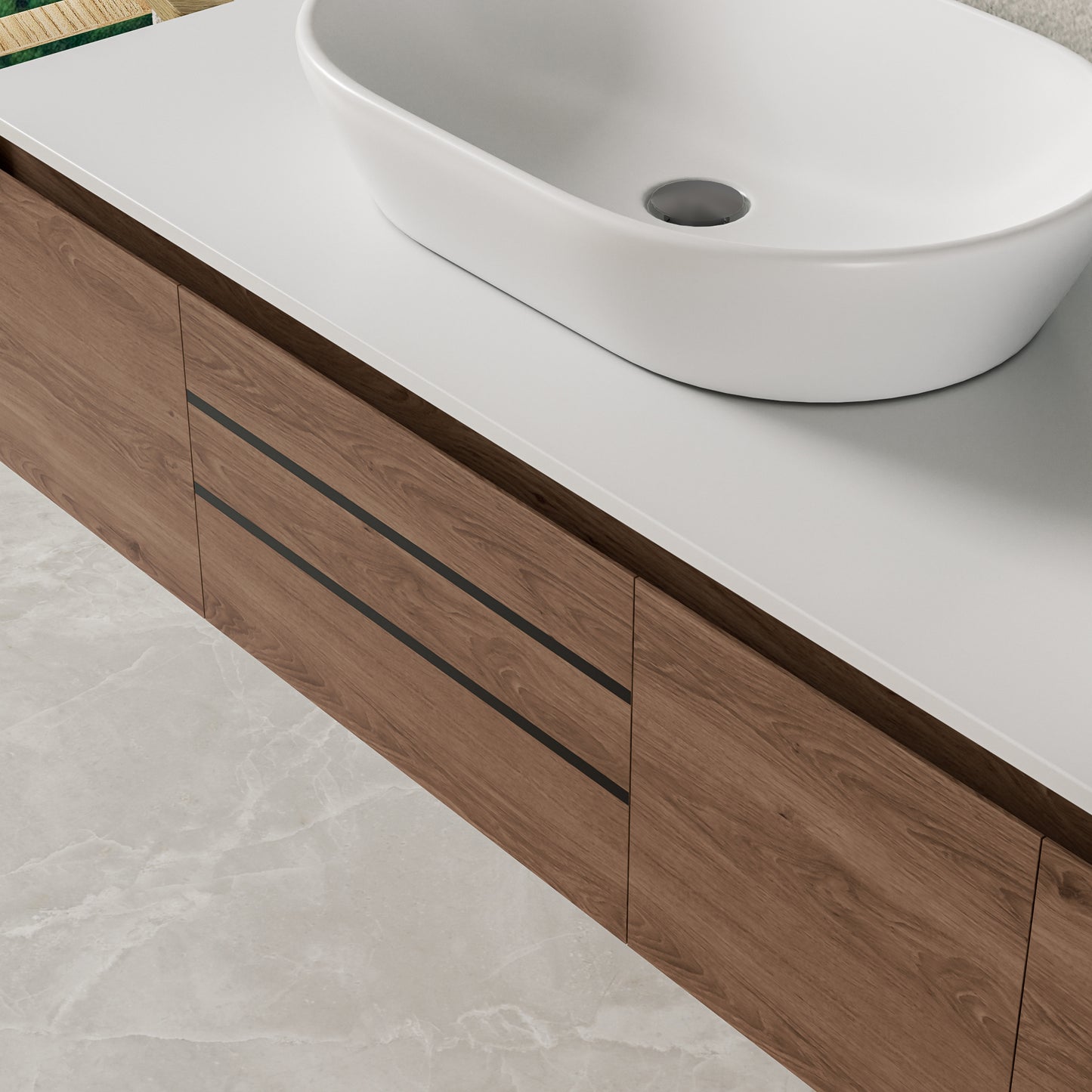 Floating Bathroom Vanity  Deluxe 2  72-inch