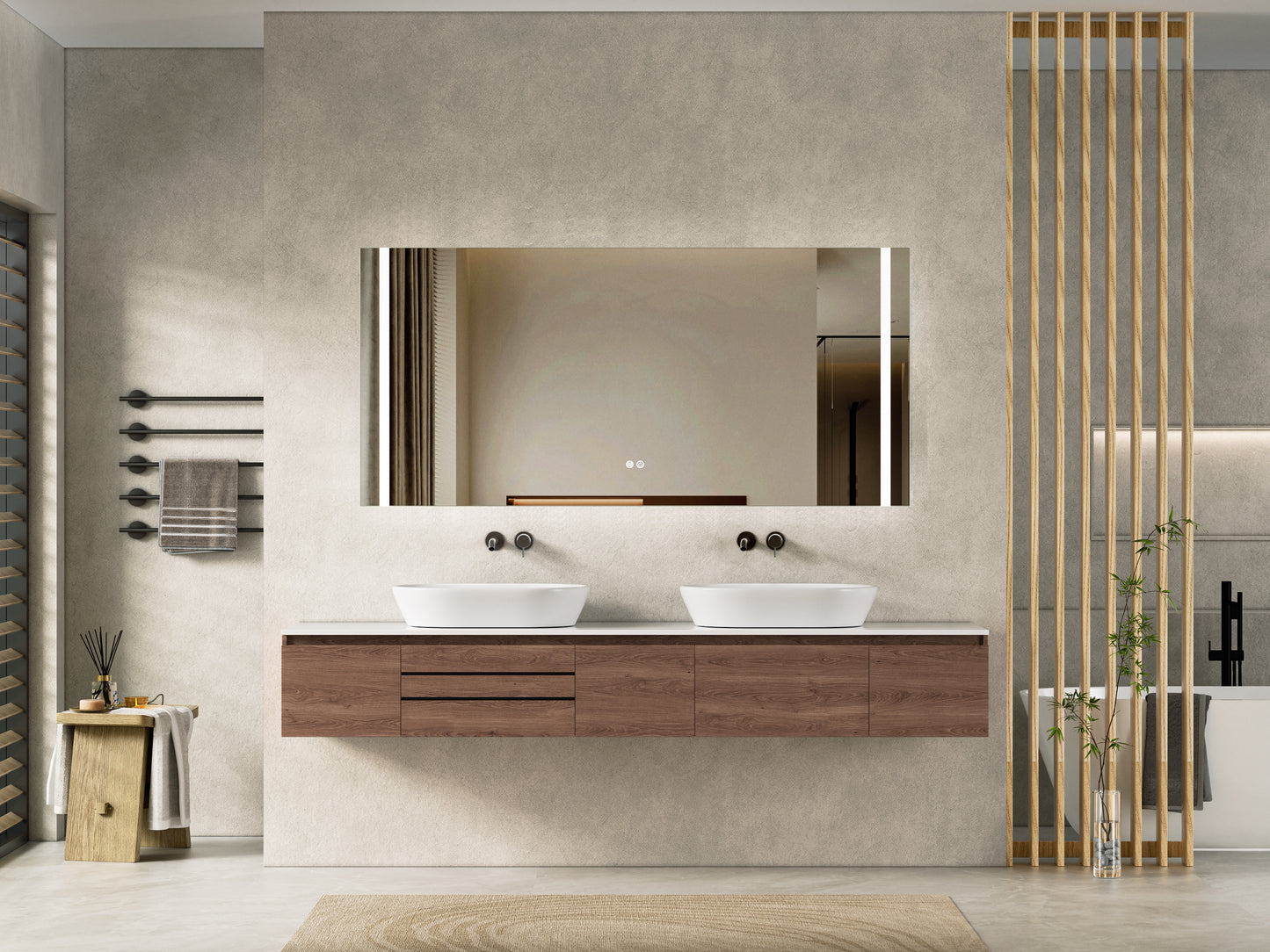 Floating Bathroom Vanity  Deluxe 2  82-inch