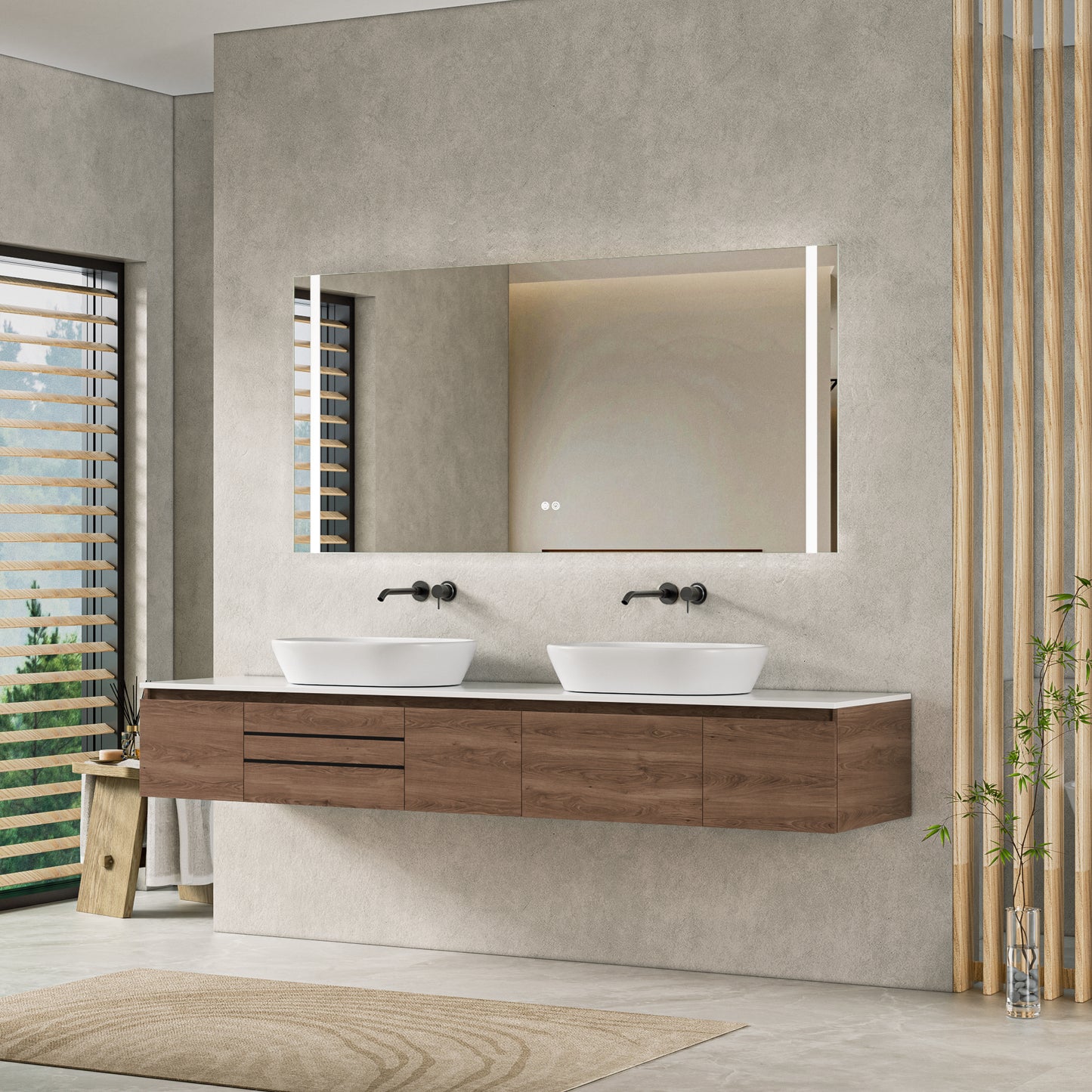 Floating Bathroom Vanity  Deluxe 2  82-inch